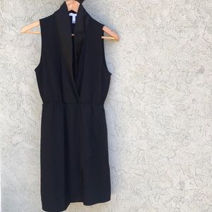 Black Faux Wrap Dress